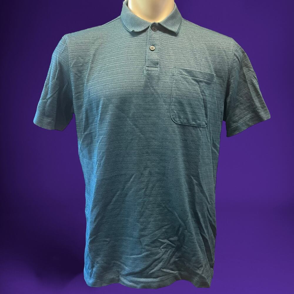 Van Huesen Polo Shirt Soft Dress Mens Large Short Sleeve Golf Comfy Casual Dad